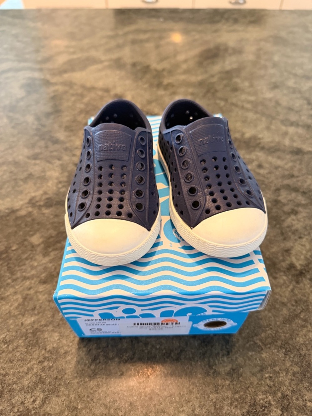 Native Jefferson Slip-On Kids Shoes in Navy